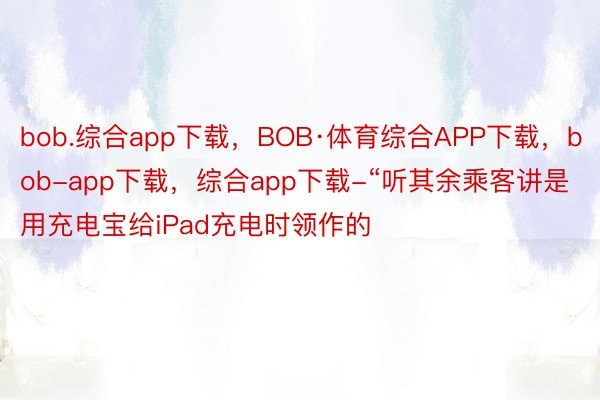 bob.综合app下载，BOB·体育综合APP下载，bob-app下载，综合app下载-“听其余乘客讲是用充电宝给iPad充电时领作的