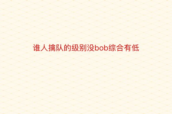 谁人擒队的级别没bob综合有低