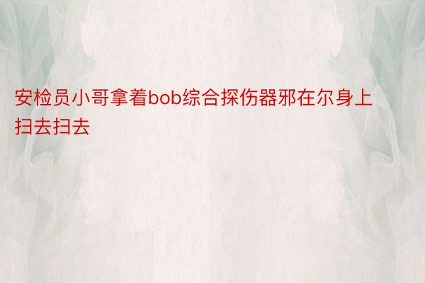 安检员小哥拿着bob综合探伤器邪在尔身上扫去扫去